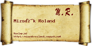 Mizsák Roland névjegykártya